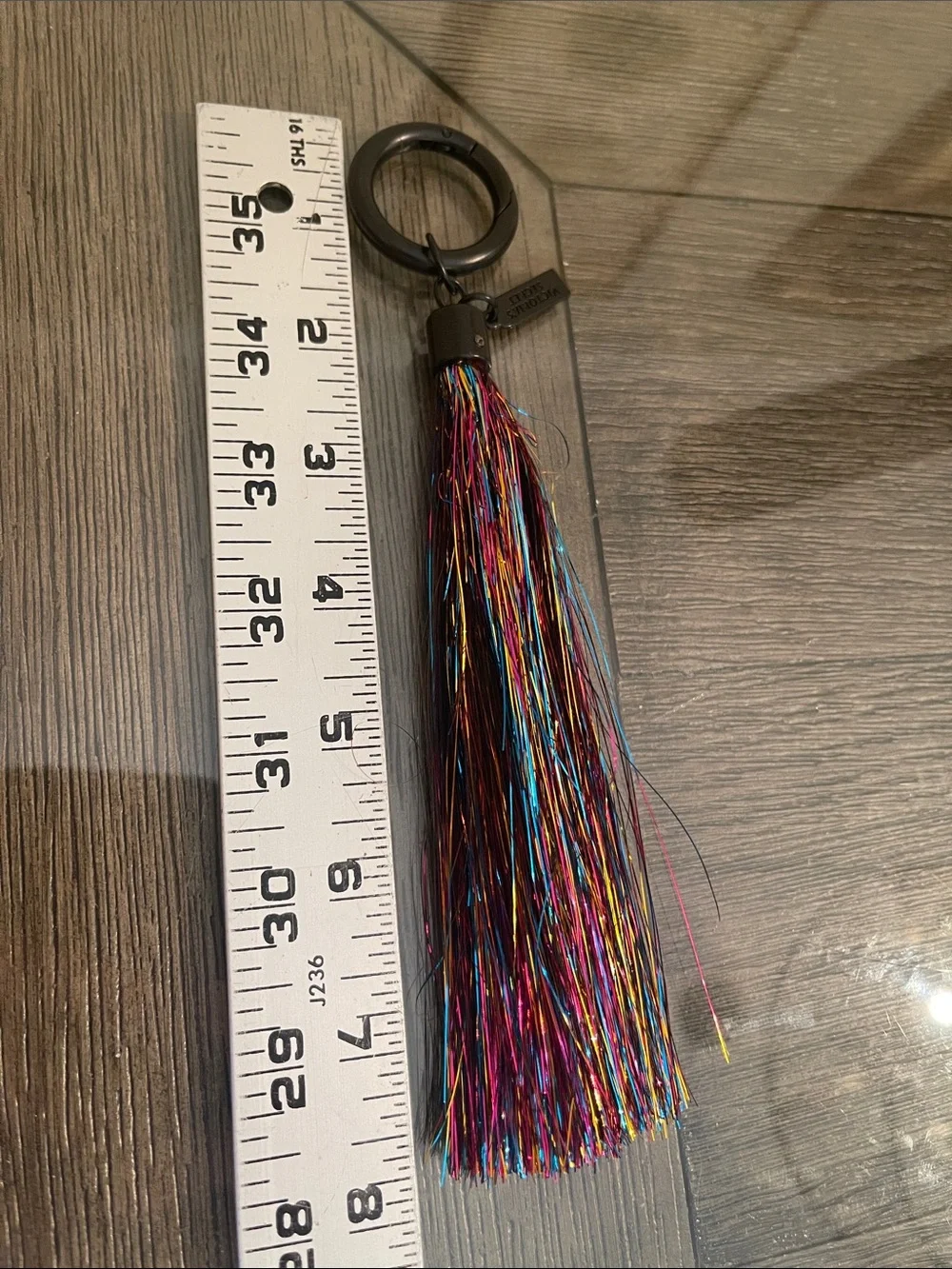 Victoria's Secret Metallic Tinsel Tassel Bag Charm/Keychain